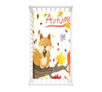 Odot Cot Bed Fitted Sheets Baby Travel Cot Sheets 3D Autumn Squirrel Printed Microfiber Mattress Protector, Toddler Kids Cozy Bedding for Cradle, Cribs, Bassinet (Maple,80x160cm)
