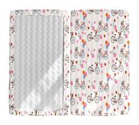 Odot Cot Bed Fitted Sheets, Bike Bicycle Pattern Cot Bed Sheet Fitted Sheets for Cribs Baby Bed Sheets Soft Bassinet Sheets Cot Bed Mattress Protector for Boy Girl (Love Heart,75x30cm)