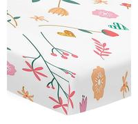 Odot Cot Bed Fitted Sheets, Floral Print Moses Basket Fitted Sheet Microfibre Crib Fitted Sheets Soft Durable Baby Bed Sheets Bassinet Sheets Cot Bed Mattress Protector (Cartoon,40x90cm)