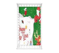 Odot Cot Bed Fitted Sheets, Merry Christmas Moses Basket Fitted Sheet Microfibre Crib Fitted Sheets Soft Baby Bed Sheets Bassinet Sheets Cot Bed Mattress Protector (Happy New Year,40x90cm)