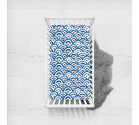 Odot Cot Bed Fitted Sheets, Rainbow Pattern Moses Basket Fitted Sheet Microfibre Crib Fitted Sheets Soft Durable Baby Bed Sheets Bassinet Sheets Cot Bed Mattress Protector (Dark Blue,140x70cm)