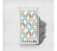 Odot Cot Bed Fitted Sheets, Rainbow Pattern Moses Basket Fitted Sheet Microfibre Crib Fitted Sheets Soft Durable Baby Bed Sheets Bassinet Sheets Cot Bed Mattress Protector (Rainbow,80x160cm)