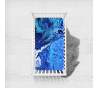Odot Cot Bed Fitted Sheets, Stone Grain Marble 3D Print Moses Basket Fitted Sheet Microfibre Crib Fitted Sheets Baby Bed Sheets Bassinet Sheets Cot Bed Mattress Protector (Royal Blue,90x140cm)