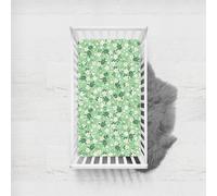 Odot Cot Bed Fitted Sheets, Toddler & Baby Bed Sheets, Elegant Floral Print Microfiber Mattress Protector, Cozy Lightweight Bedside Cribs Bassinet Sheets for Boy and Girl (Light Green,60x120cm)