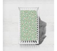 Odot Cot Bed Fitted Sheets, Toddler & Baby Bed Sheets, Elegant Floral Print Microfiber Mattress Protector, Cozy Lightweight Bedside Cribs Bassinet Sheets for Boy and Girl (Matcha Green,80x160cm)