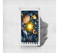 Odot Cot Bed Fitted Sheets, Toddler & Baby Bed Sheets, Universe Planet Print Microfiber Mattress Protector, Cozy Lightweight Bedside Cribs Bassinet Sheets for Boy and Girl (Style H,60x120cm)