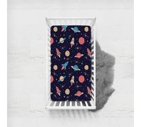 Odot Cot Bed Fitted Sheets, Toddler & Baby Bed Sheets, Universe Planet Print Microfiber Mattress Protector, Cozy Lightweight Bedside Cribs Bassinet Sheets for Boy and Girl (Style D,100x135cm)