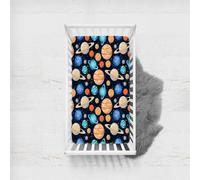 Odot Cot Bed Fitted Sheets, Toddler & Baby Bed Sheets, Universe Planet Print Microfiber Mattress Protector, Cozy Lightweight Bedside Cribs Bassinet Sheets for Boy and Girl (Style J,100x135cm)