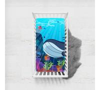 Odot Cot Bed Sheets, Bedside Cribs Fitted Sheets for Boys and Girls, Baby Bed Sheets Cot Bed Mattress Protector, Bassinet Sheets, Easy Care Soft and Dureable (160x80cm,Ocean Whale)