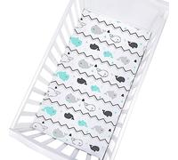 Odot Cot Bed Sheets, Bedside Cribs Fitted Sheets for Boys and Girls, Baby Bed Sheets Cot Bed Mattress Protector, Bassinet Sheets, Easy Care Soft and Dureable (130x70x22cm,Whale)