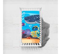 Odot Cot Bed Sheets, Bedside Cribs Fitted Sheets for Boys and Girls, Baby Bed Sheets Cot Bed Mattress Protector, Bassinet Sheets, Easy Care Soft and Dureable (120x60cm,Blue Whale)