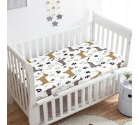 Odot Cot Bed Sheets Dachshund Print Bedside Cribs Fitted Sheets, Baby Bed Sheets Microfiber Cot Bed Mattress Protector, Bassinet Sheets, Easy Care Soft and Dureable (60x120 cm,camel dog)