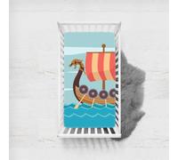 Odot Cot Bed Sheets Fitted Sheets Travel Cot Sheets Sailing Ship on Sea Print Microfiber Cozy Lightweight Breathable Mattress Protector for Boys Girls Bedside Cribs Bassinet (Set Sail,60x120cm)