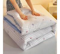 Odot Coverless Duvet 10.5 Tog Single Double King Size, Reversible Soft Quilted Coverless Duvet Cosy and Lightweight Quilt Breathable Winter Duvets Quilted Throw for Beds (Plaid butterflies,150x200cm)