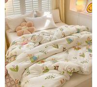 Odot Coverless Duvet 10.5 Tog Single Double King Size, Reversible Soft Quilted Coverless Duvet Cosy and Lightweight Quilt Breathable Winter Duvets Quilted Throw for Beds (Polka dot bunny,120x150cm)