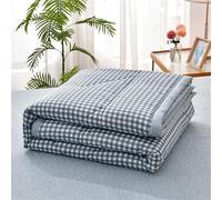 Odot Coverless Duvet 2.5 Tog for Single Double King Size, Summer Duvet No Cover Cosy and Lightweight Quilt Breathable Bedspreads Quilted Throw for Beds (Small check,200 * 230cm)
