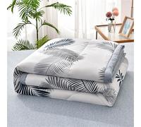 Odot Coverless Duvet 2.5 Tog for Single Double King Size, Summer Duvet No Cover Cosy and Lightweight Quilt Breathable Bedspreads Quilted Throw for Beds (Gray leaves,100 * 150cm)