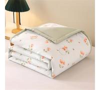 Odot Coverless Duvet 2.5 Tog Single Double King Size, Reversible Summer Quilted Duvet Cosy and Lightweight Quilt Breathable Bedspreads Quilted Throw for Beds (Orange Flowers,200 * 230cm)