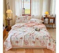Odot Coverless Duvet 2.5 Tog Single Double King Size, Reversible Summer Quilted Duvet Cosy and Lightweight Quilt Breathable Bedspreads Quilted Throw for Beds (Magnolia,200 * 230cm)