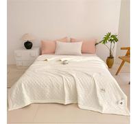 Odot Coverless Duvet 2.5 Tog Single Double King Size, Reversible Summer Quilted Duvet Cosy and Lightweight Quilt Breathable Bedspreads Quilted Throw for Beds (Light White,200 * 230cm)