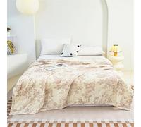 Odot Coverless Duvet 2.5 Tog Single Double King Size, Reversible Summer Quilted Duvet Throw Blanket for Sofa Bed, Soft Lightweight Bedspreads Bed Coverlet Throw, Printed (Vintage,100x150cm)