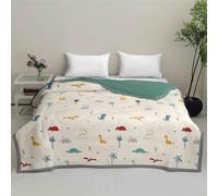 Odot Coverless Duvet 2.5 Tog Single Double King Size Reversible Summer Quilted Duvet Throw Blanket for Sofa Bed Modern Soft Lightweight Bedspreads Bed Coverlet Throw, Cute Prints (Animals,135x200cm)