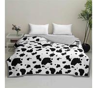 Odot Coverless Duvet 2.5 Tog Single Double King Size Reversible Summer Quilted Duvet Throw Blanket for Sofa Bed Modern Soft Lightweight Bedspreads Bed Coverlet Throw, Cute Prints (Black,120x150cm)