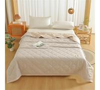 Odot Coverless Duvet 3.5 Tog Single Double King Size, Seersucker Summer Quilted Duvet Cosy and Lightweight Quilt Breathable Bedspreads Quilted Throw for Beds (Light Gray Gold,150 * 200cm)