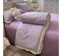 Odot Coverless Duvet 4.5 Tog for Single Double King Size, Summer Cotton Duvet No Cover Cosy and Lightweight Quilt Breathable Bedspreads Quilted Throw for Beds (Elegant florals,150 * 200cm)