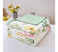 Odot Coverless Duvet 4.5 Tog for Single Double King Size, Summer Cotton Duvet No Cover Cosy and Lightweight Quilt Breathable Bedspreads Quilted Throw for Beds (Pink lilies,180 * 200cm)