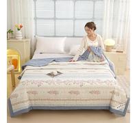 Odot Coverless Duvet 4.5 Tog for Single Double King Size, Summer Cotton Duvet No Cover Cosy and Lightweight Quilt Breathable Bedspreads Quilted Throw for Beds (Lovely roses,180 * 200cm)