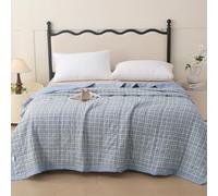 Odot Coverless Duvet 4.5 Tog for Single Double King Size, Summer Coverless Duvet 250 Count No Cover Needed Lightweight Breathable Soft Cosy Cold Quilt Blanket (Striped Checkered,200x230cm)