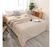 Odot Coverless Duvet 4.5 Tog for Single Double King Size, Summer Duvet No Cover Cosy and Lightweight Quilt Breathable Bedspreads Quilted Throw for Beds (Small plaid,200 * 230cm)