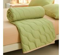 Odot Coverless Duvet 4.5 Tog for Single Double King Size, Summer Duvet No Cover Cosy and Lightweight Quilt Breathable Bedspreads Quilted Throw for Beds (Khaki Green,100 * 150cm)