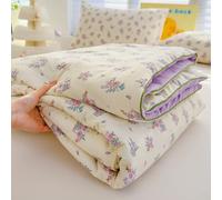 Odot Coverless Duvet 4.5 Tog for Single Double King Size, Summer Duvet No Cover Cosy and Lightweight Quilt Breathable Bedspreads Quilted Throw for Beds (Lily of The Valley,150 * 200cm)