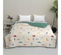 Odot Coverless Duvet 4.5 Tog for Single Double King Size, Summer Duvet No Cover Cosy and Lightweight Quilt Breathable Bedspreads Quilted Throw for Beds (Cute dinosaur,180 * 200cm)