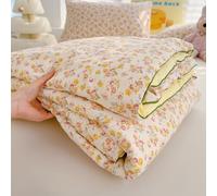 Odot Coverless Duvet 4.5 Tog for Single Double King Size, Summer Duvet No Cover Cosy and Lightweight Quilt Breathable Bedspreads Quilted Throw for Beds (Yellow Roses,200 * 230cm)