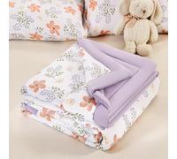 Odot Coverless Duvet 4.5 Tog for Single Double King Size, Summer Duvet No Cover Cosy and Lightweight Quilt Breathable Bedspreads Quilted Throw for Beds (Purple bellflowers,200 * 230cm)