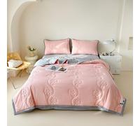 Odot Coverless Duvet 4.5 Tog for Single Double King Size, Summer Quilted Duvet Throw Blanket for Sofa Bed, Soft Lightweight Bedspreads Bed Coverlet Throw Quilting (Pink,150x200cm)
