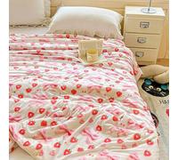 Odot Coverless Duvet 4.5 Tog for Single Double King Size, Summer Quilted Duvet Throw Blanket for Sofa Bed, Soft Lightweight Bedspreads Bed Coverlet Throw Quilting, 5D Pattern (Strawberry,200x230cm)