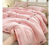 Odot Coverless Duvet 4.5 Tog for Single Double King Size, Summer Quilted Duvet Throw Blanket for Sofa Bed, Soft Lightweight Bedspreads Bed Coverlet Throw (Pink,200x230cm)