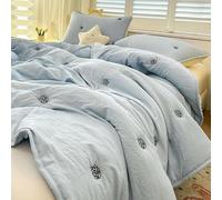 Odot Coverless Duvet 4.5 Tog for Single Double King Size, Summer Quilted Duvet Throw Blanket for Sofa Bed, Soft Lightweight Bedspreads Bed Coverlet Throw (Rose blue,200x230cm)