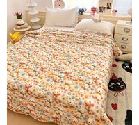 Odot Coverless Duvet 4.5 Tog for Single Double King Size, Summer Quilted Duvet Throw Blanket for Sofa Bed, Soft Lightweight Bedspreads Bed Coverlet Throw Quilting, 5D Pattern (Bear,150x200cm)