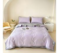 Odot Coverless Duvet 4.5 Tog for Single Double King Size, Summer Quilted Duvet Throw Blanket for Sofa Bed, Soft Lightweight Bedspreads Bed Coverlet Throw Quilting (Purple,150x200cm)