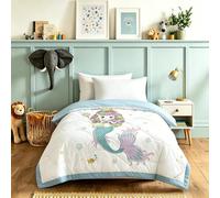 Odot Coverless Duvet Kids Toddler 2.5 Tog for Single, Summer Coverless Duvet No Cover Needed Lightweight Breathable Soft Cosy Cold Quilt Blanket for Boys and Girls (Cute girl,120x150cm)