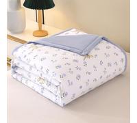 Odot Coverless Duvet Single 4.5 Tog 135x200cm - Summer Single Girls Coverless Quilted FlowerPrinted, Reversible Bedspreads Blanket Throw For Kids