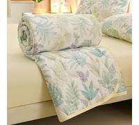 Odot Coverless Duvet Single Bedspreads Quilted 100x150cm, 4.5 Tog Lightweight Cosy Bed Duvet Kids | Bedding Throw for All Seasons Summer Comforter - Plant Leaves