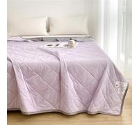 Odot Coverless Duvet Single Double King Size, Reversible Summer Quilted Duvet 2.5 Tog Cosy and Lightweight Quilt Breathable Cooling Bedspreads Quilted Throw for Beds (Solid Color Purple,180 * 200cm)