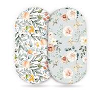 Odot Diaper Changing Pad Covers 2 Pack Cot Fitted Sheets for Boys Girls, Baby Newborn Bedside Cribs Bassinet Sheets, Soft Breathable Cotton Cot Mattress Protector Easy Care (Fruit Crush,82x41cm)