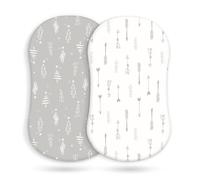 Odot Diaper Changing Pad Covers 2 Pack Cot Fitted Sheets for Boys Girls, Baby Newborn Bedside Cribs Bassinet Sheets, Soft Breathable Cotton Cot Mattress Protector Easy Care (Gray Forest,82x41cm)